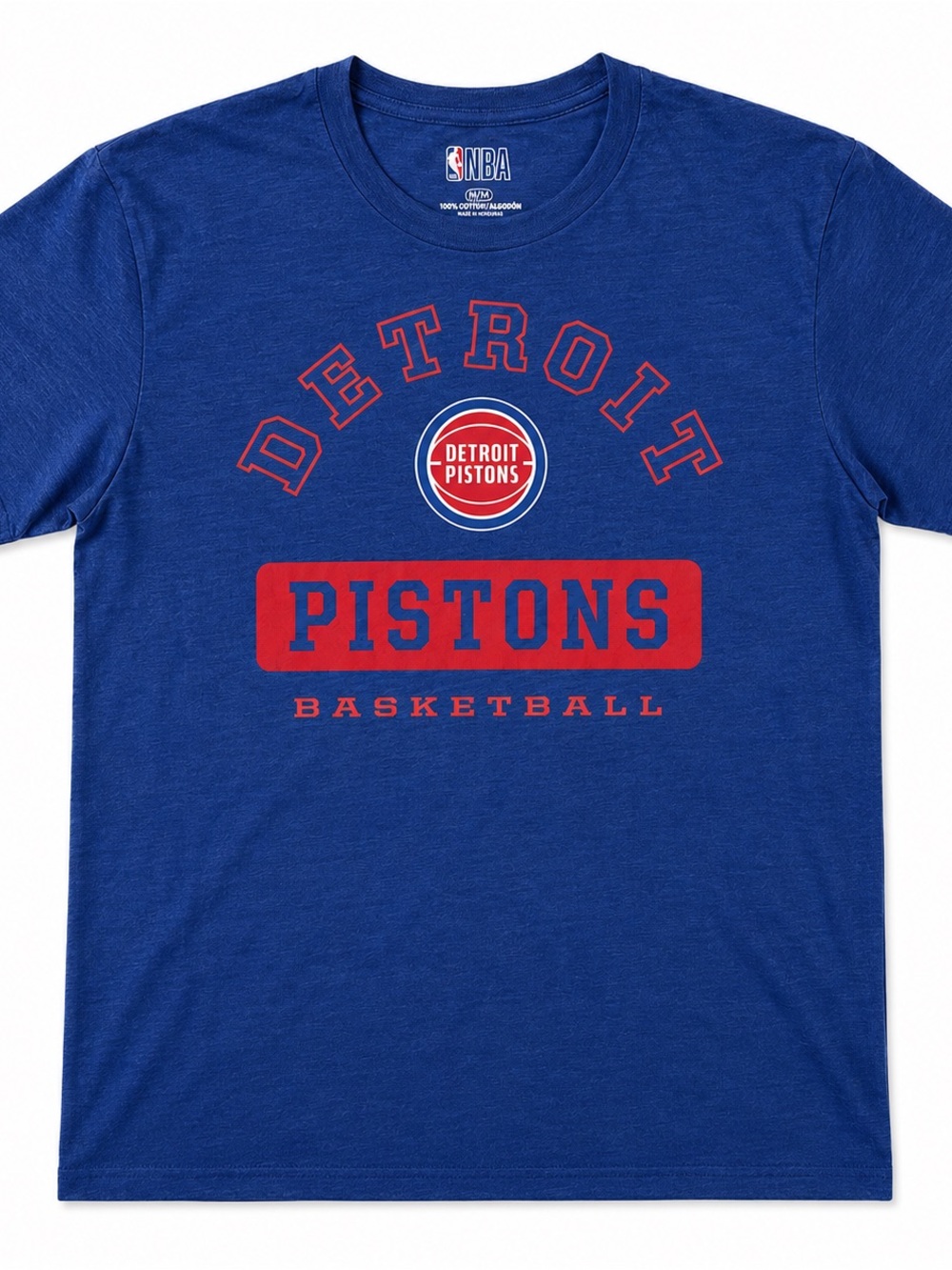 NBA Detroit Pistons Royal Blue and Red Graphic Tee